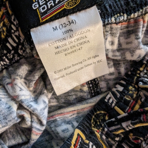 Vintage Miller Genuine Draft Pajama Pants Men's Medium Bottoms - Picture 4 of 5